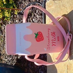 Strawberry Milk Carton Crossbody Bag